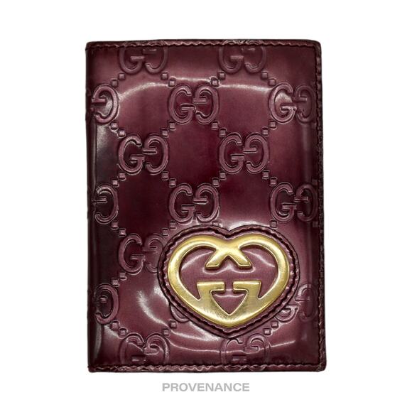 🔴 Gucci Heart Pocket Organizer Wallet - Patent Red Leather - Picture 1 of 7